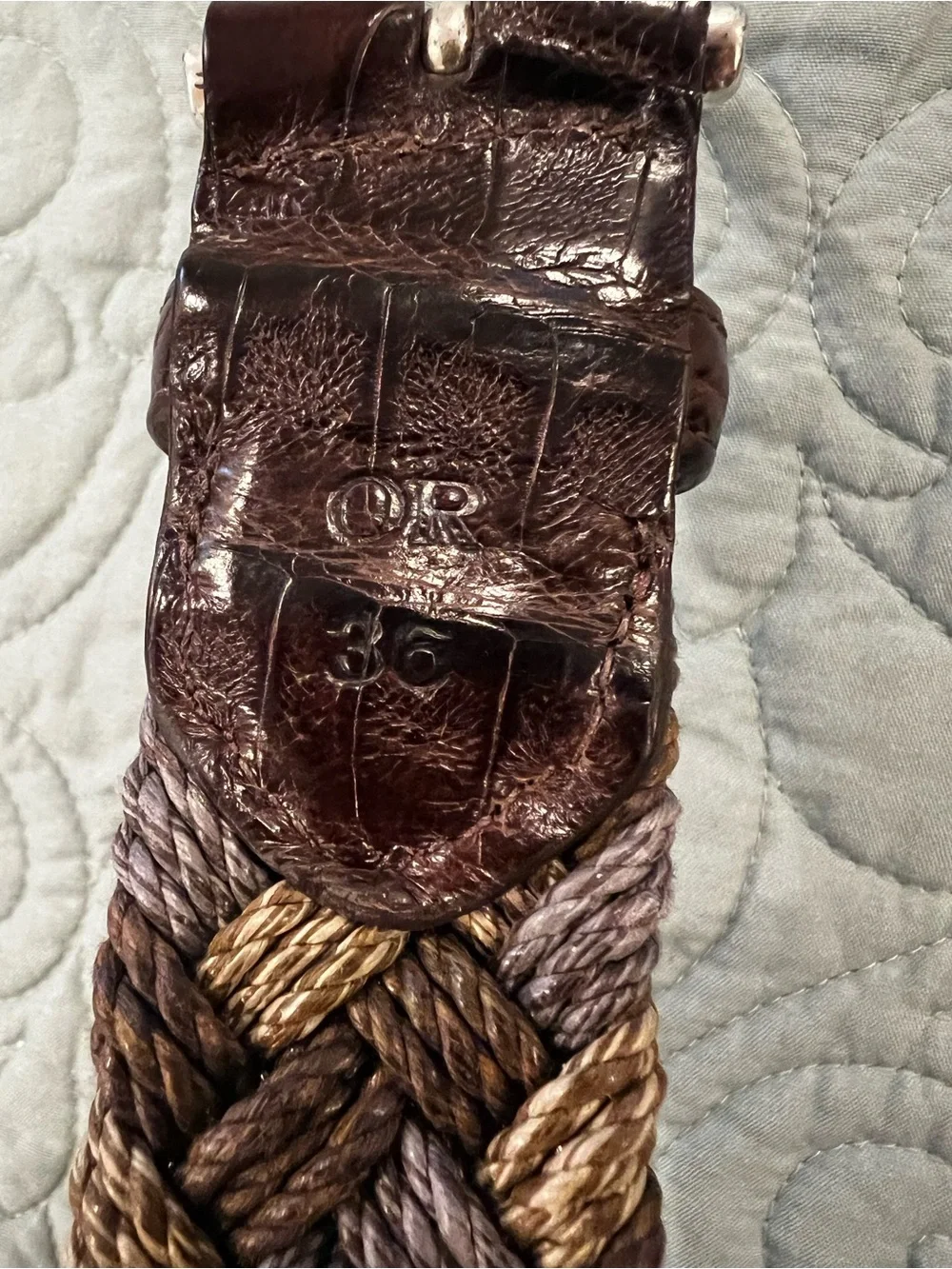 NWOT Onward Reserve Braided Brown Men's Belt 36- Woven Leather Accents